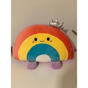 Smoochy Pals Rainbow w/Crown Plush Stuffed Toy Large 15”L x 12”H NWOT